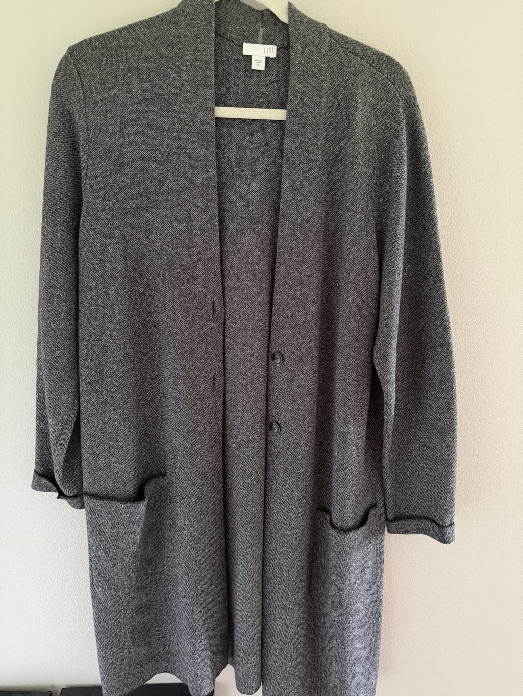 J. Jill Gray Open-Front Long Cardigan